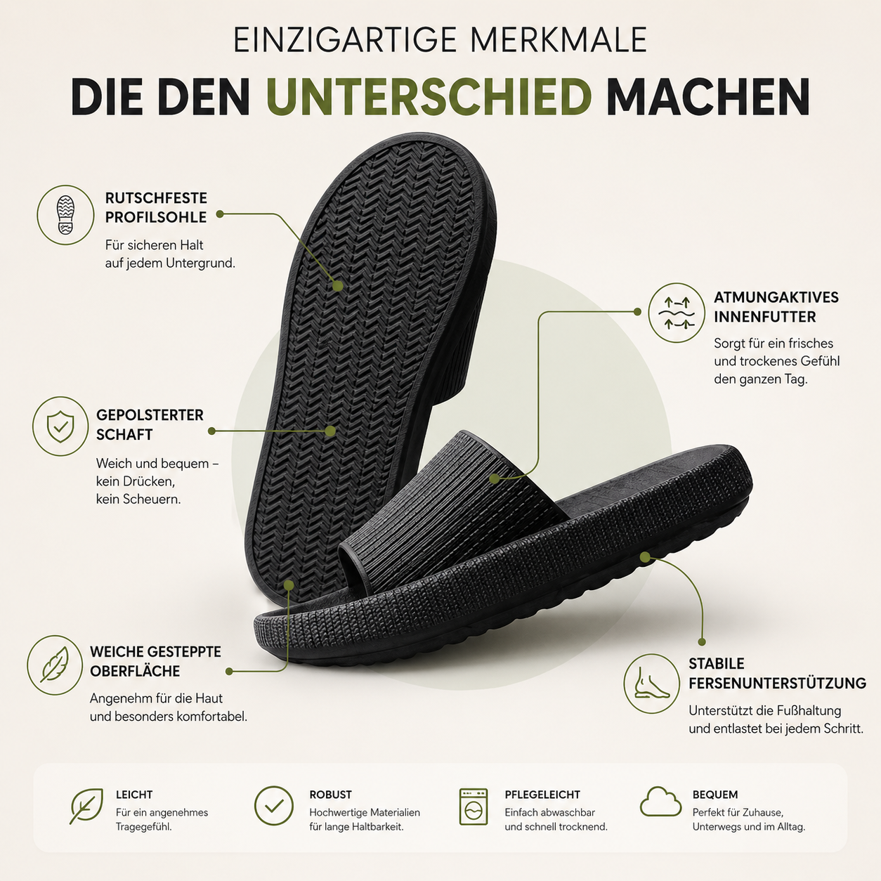 AeroStep Comfort Slides | Anatomisch stützende Komfort-Pantoletten | Ergonomisches Design