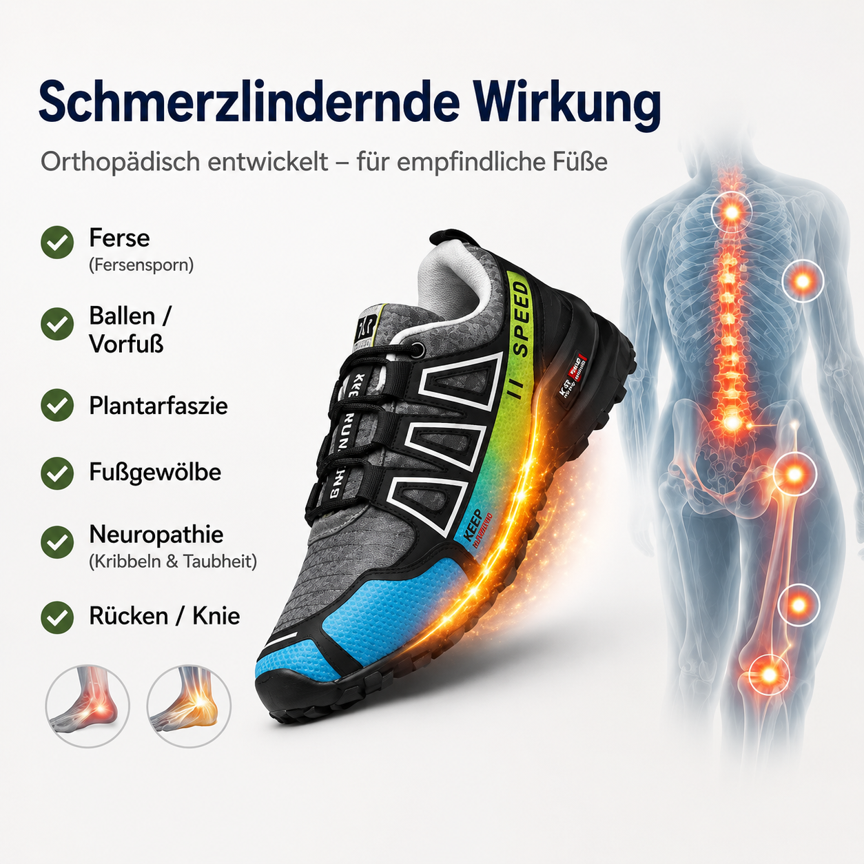 TerraStep Pro – Orthopädischer, wasserdichter & schmerzlindernder  Lauf- & Wanderschuh Unisex