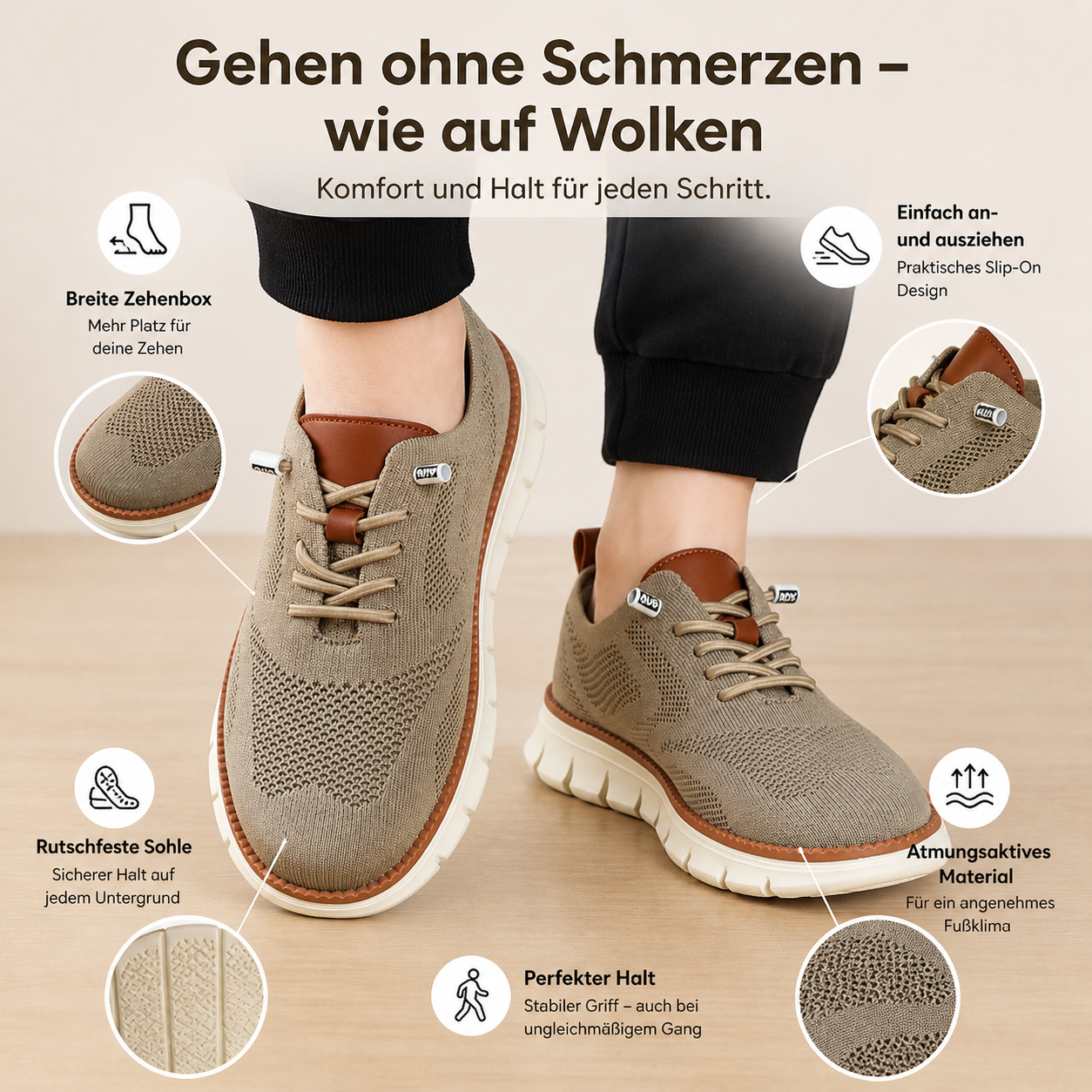 VitaWalk Pro – Orthopädischer Komfortschuh - Hellgrau