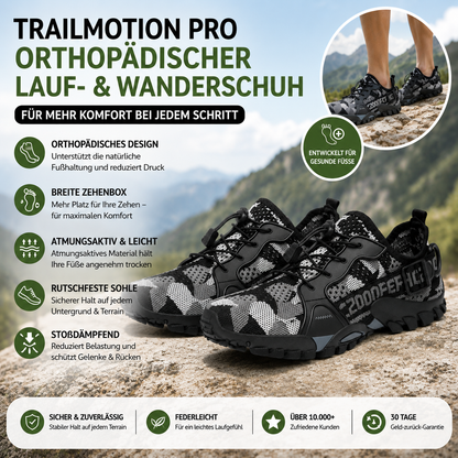 TrailMotion Pro – ergonomischer, wasserdichter & schmerzlindernder Lauf- & Wanderschuh