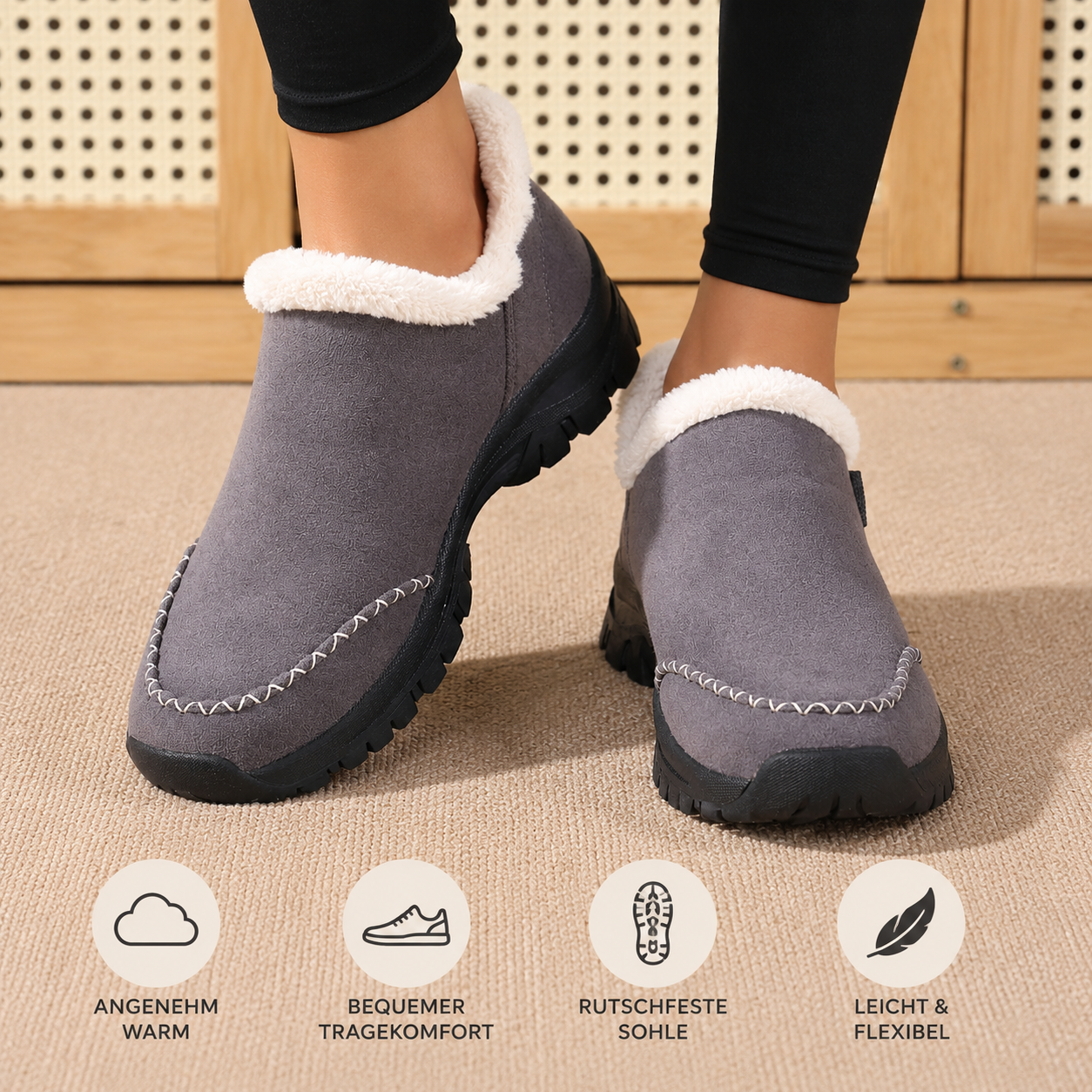 AlpenTritt Gefütterte Schlupfschuhe