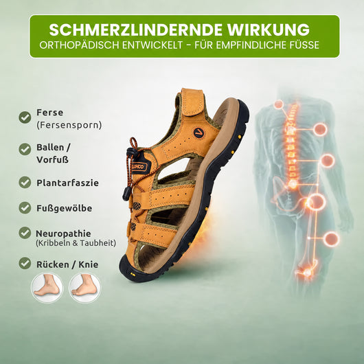 TerraGuard Pro –  Herren-Sandale aus Leder | Geschlossene Zehenkappe · Robuste Sohle · Rutschfest